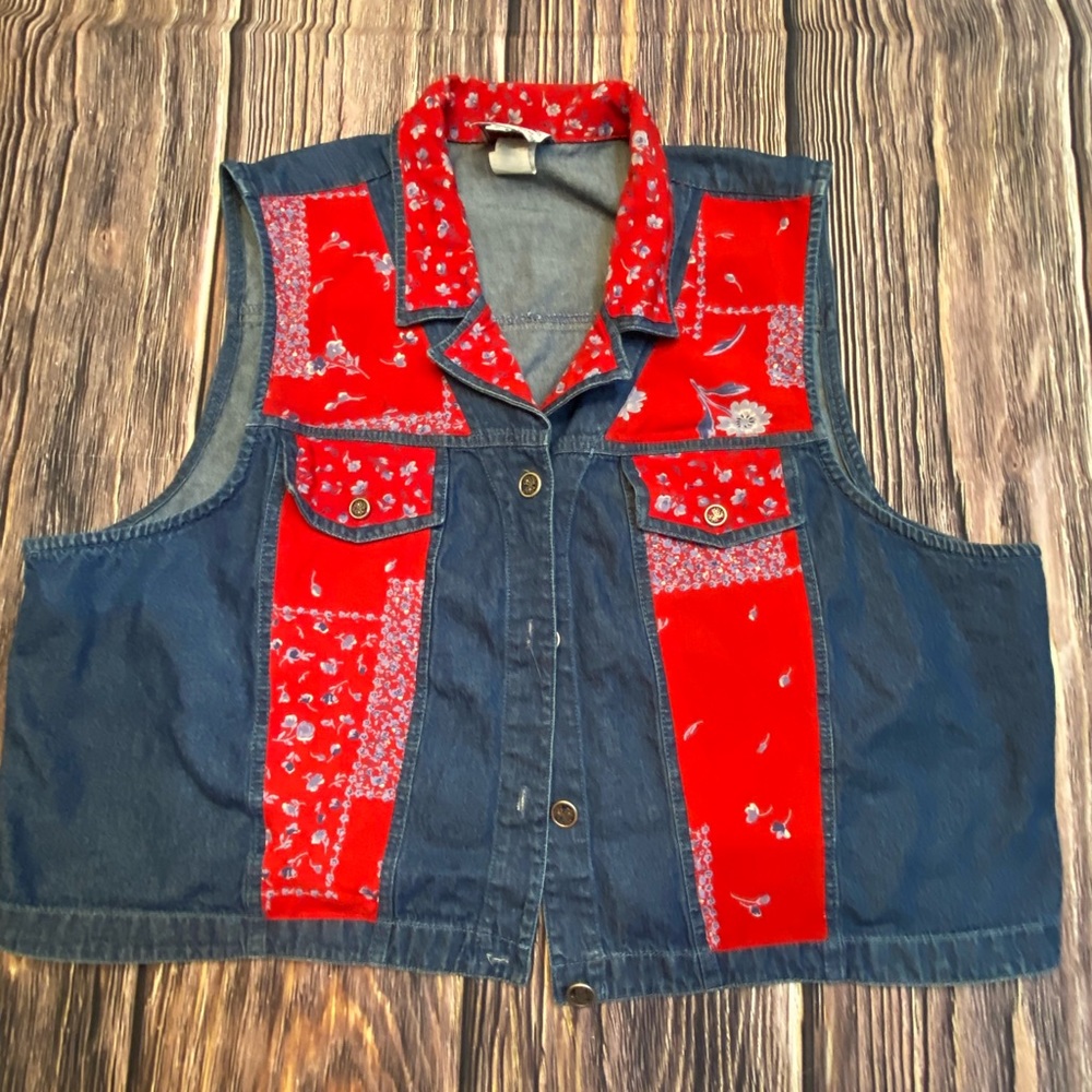 Vintage River Ridge Trading Company Vest. Lightweight 1X, XL. Check measurements